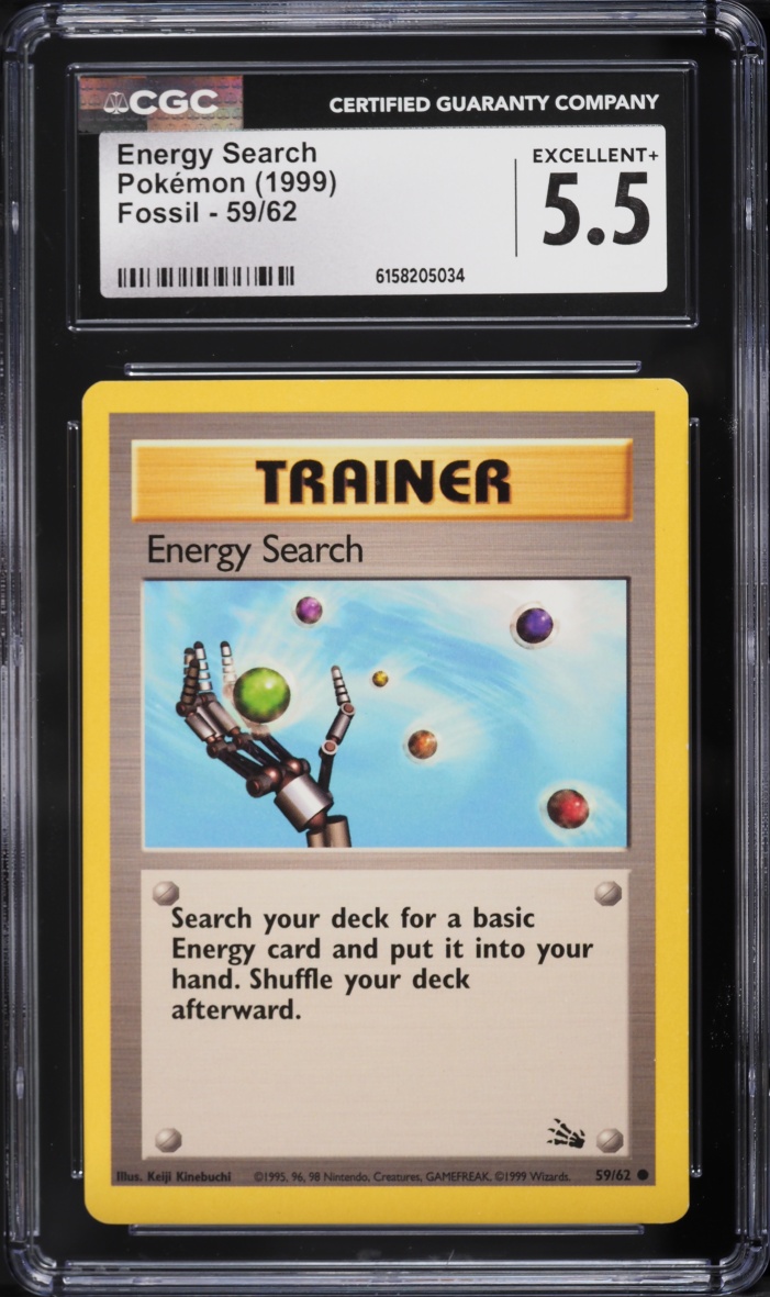 1999 Pokemon Fossil Energy Search #59 CGC 5.5 EX+