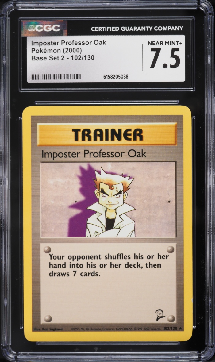 2000 Pokemon Base Set 2 Imposter Professor Oak #102 CGC 7.5 NRMT+