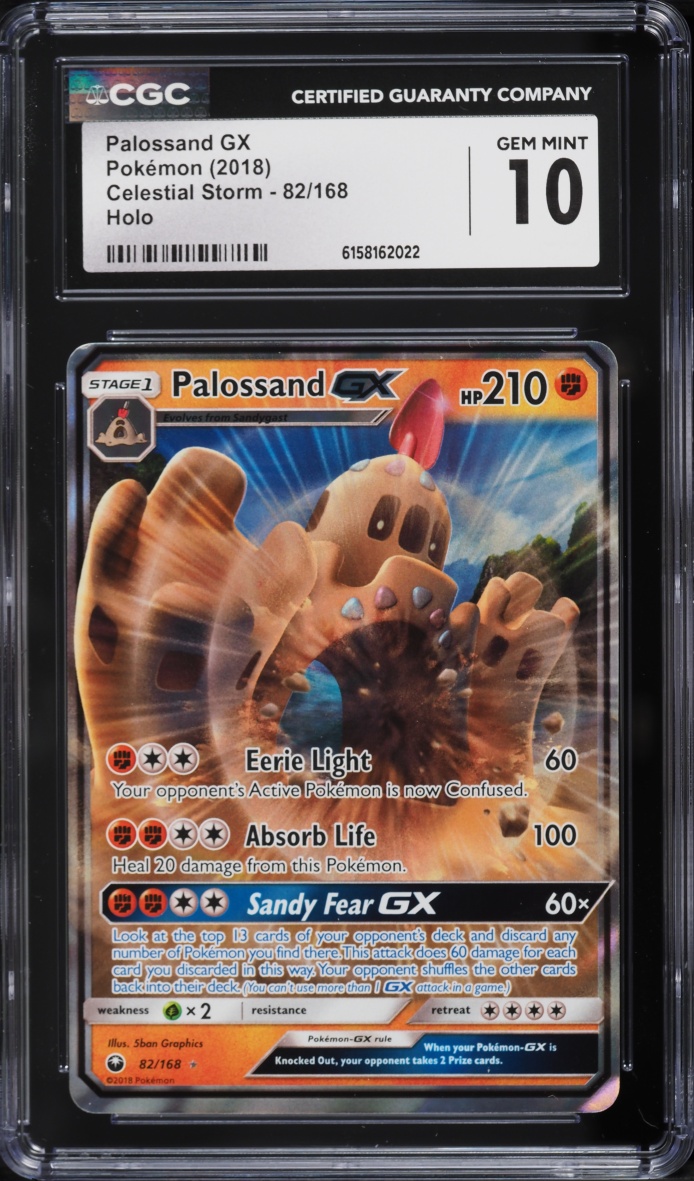 2018 Pokemon Sun & Moon Celestial Storm Holo Palossand GX #82 CGC 10 GEM MINT