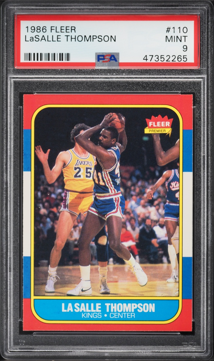 1986 Fleer Basketball LaSalle Thompson ROOKIE #110 PSA 9 MINT