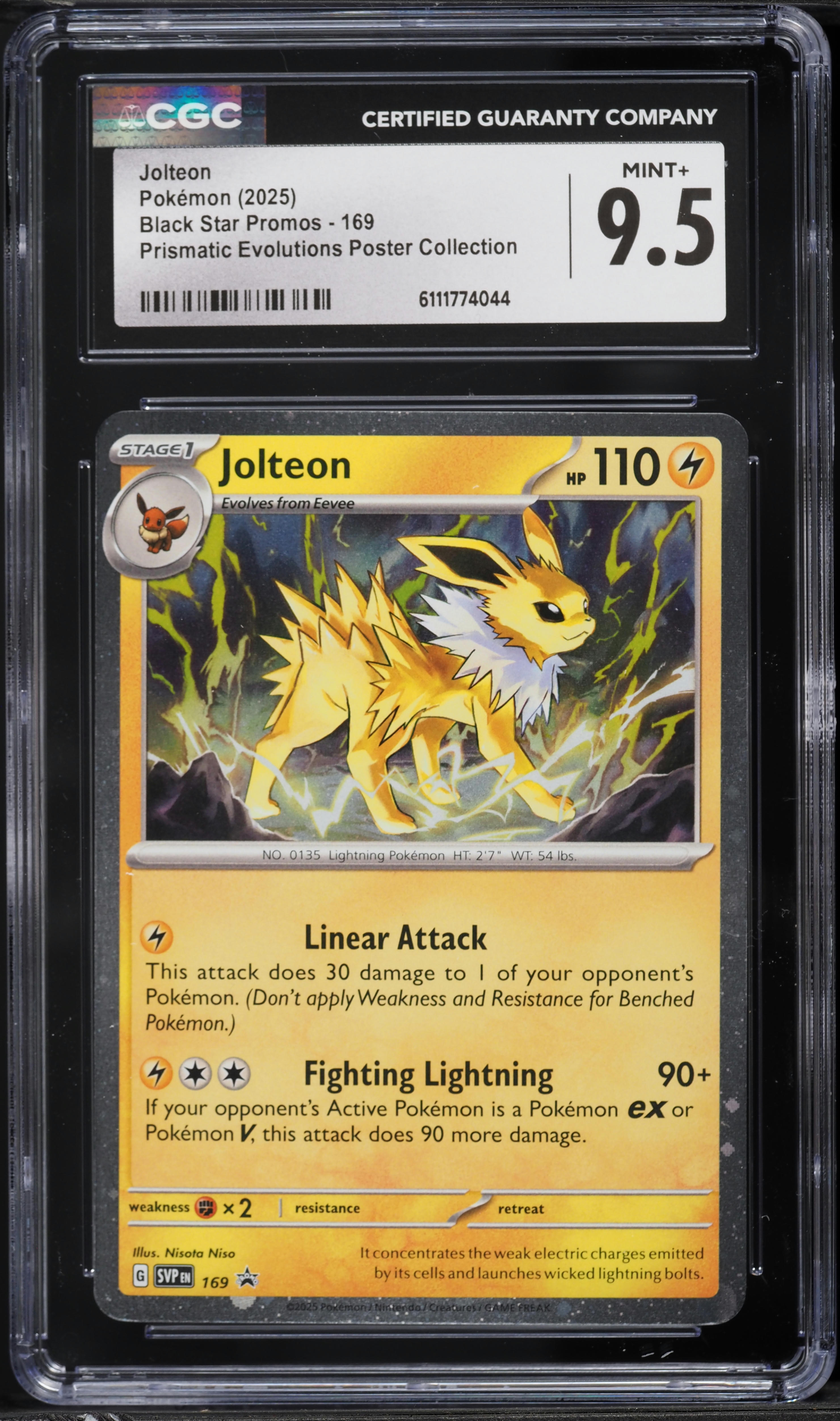 2025 Pokemon Scarlet & Violet Promo Prismatic Evolutions Jolteon #169 CGC 9.5 MINT+