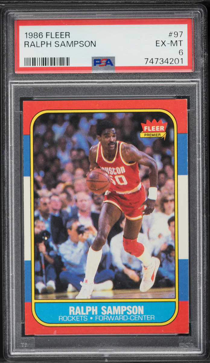 1986 Fleer Basketball Ralph Sampson ROOKIE #97 PSA 6 EXMT