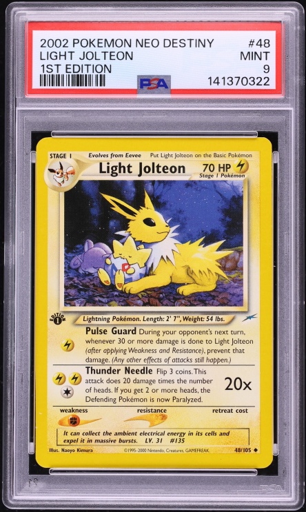 2002 Pokemon Neo Destiny 1st Edition Light Jolteon #48 PSA 9 MINT