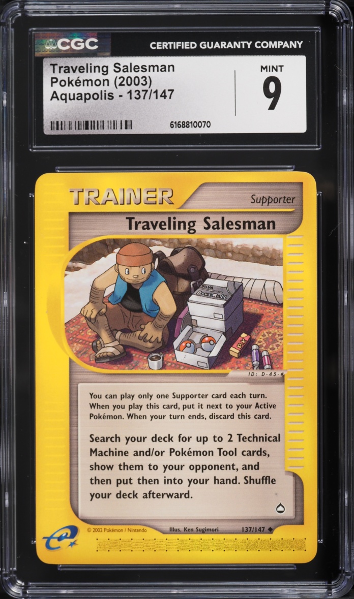 2003 Pokemon E-Card Aquapolis Traveling Salesman #137 CGC 9 MINT