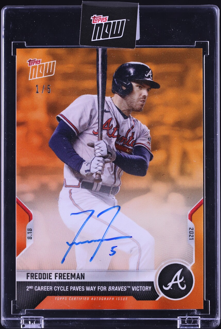 2021 Topps Now Orange Freddie Freeman AUTO 1/5 #678E