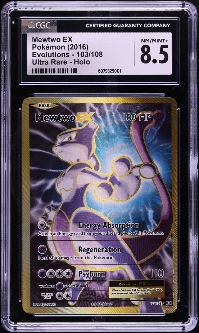 2016 Pokemon XY Evolutions UR Holo Mewtwo EX #103 CGC 8.5 NM-MT+