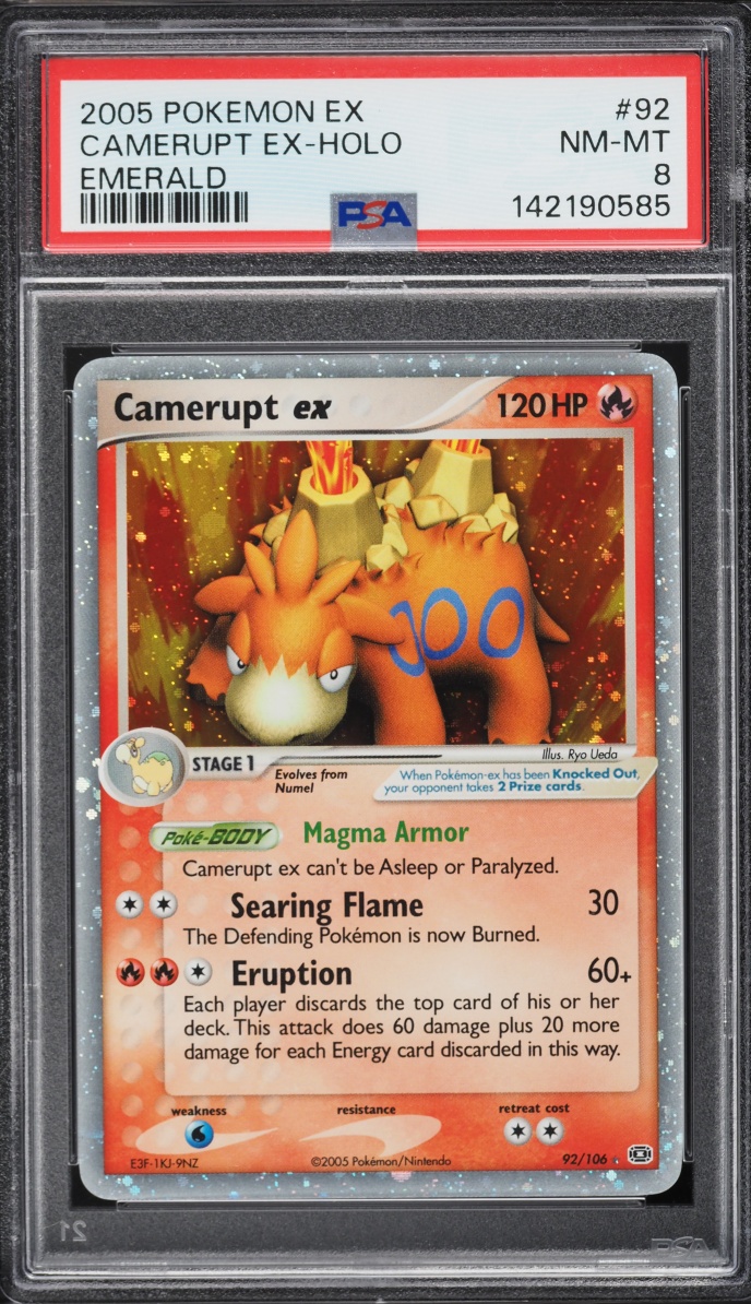 2005 Pokemon EX Emerald Holo Camerupt EX #92 PSA 8 NM-MT