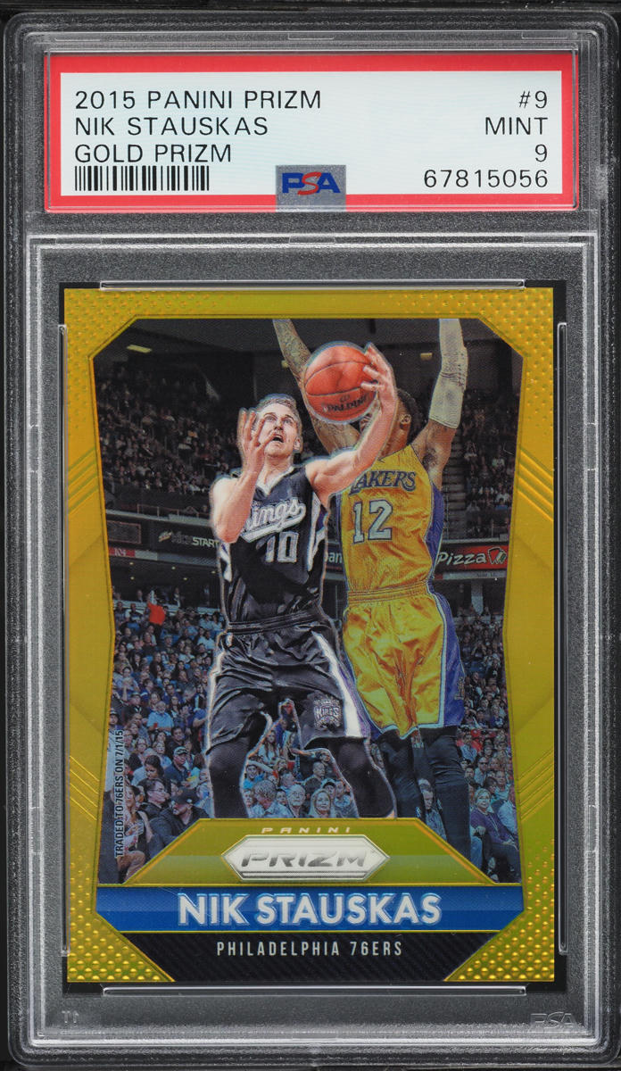 2015 Panini Prizm Gold Nik Stauskas /10 #9 PSA 9 MINT