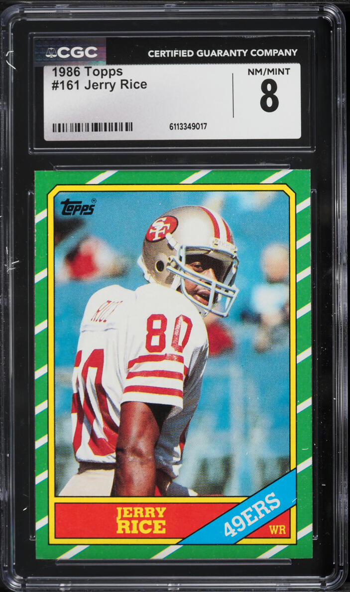 1986 Topps Football Jerry Rice ROOKIE #161 CGC 8 NM-MT