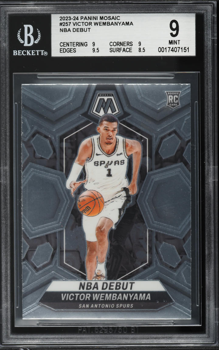 2023 Panini Mosaic Victor Wembanyama ROOKIE #257 BGS 9 MINT