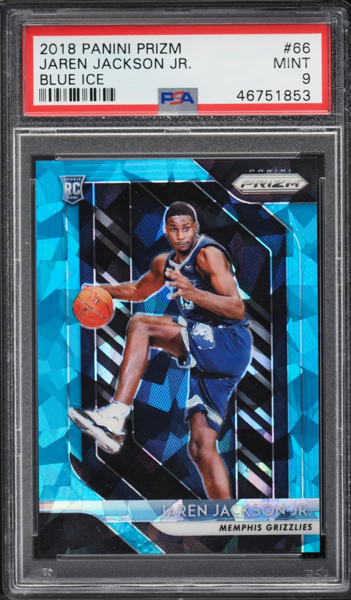 2018 Panini Prizm Blue Ice Jaren Jackson Jr. ROOKIE /99 #66 PSA 9 MINT