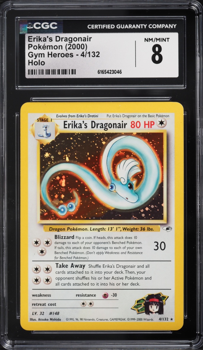 2000 Pokemon Gym Heroes Holo Erika's Dragonair #4 CGC 8 NM-MT