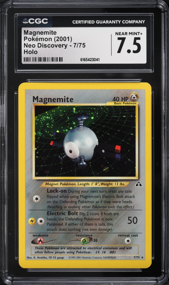 2001 Pokemon Neo Discovery Holo Magnemite #7 CGC 7.5 NRMT+