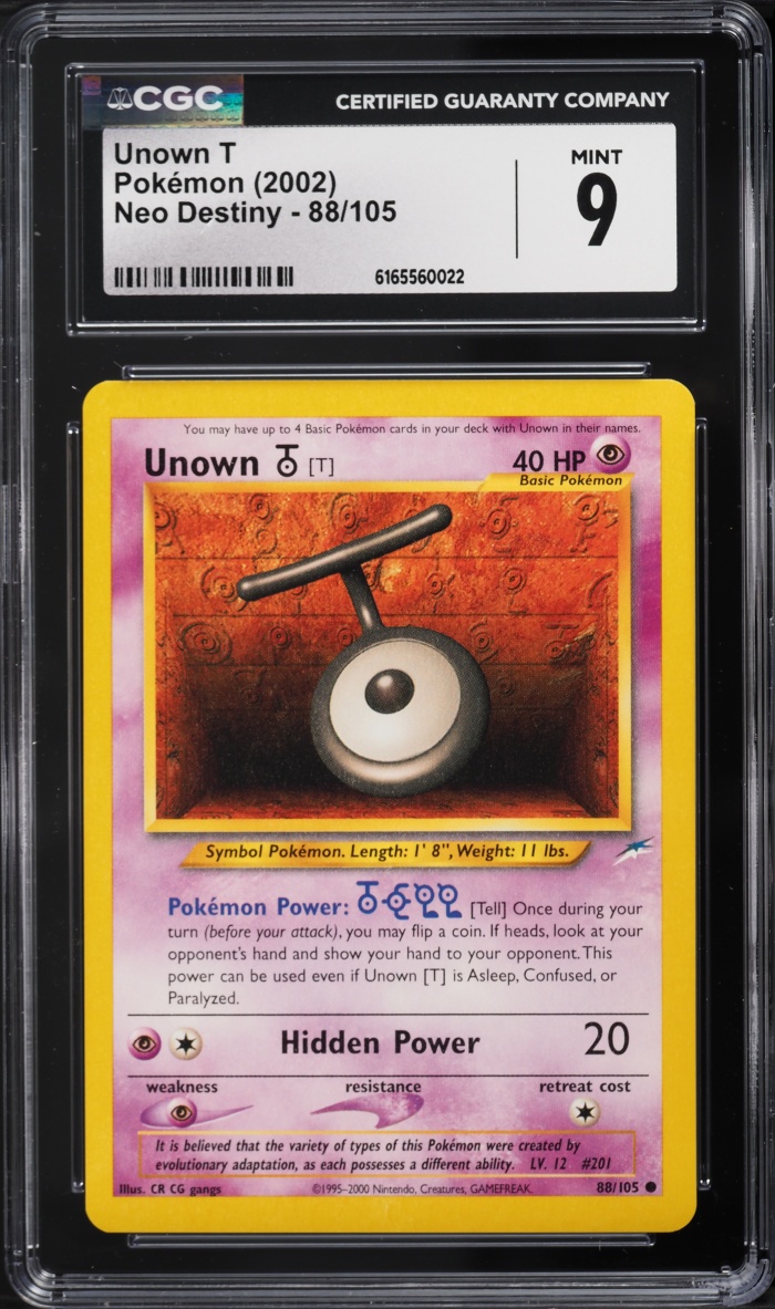 2002 Pokemon Neo Destiny Unown T #88 CGC 9 MINT