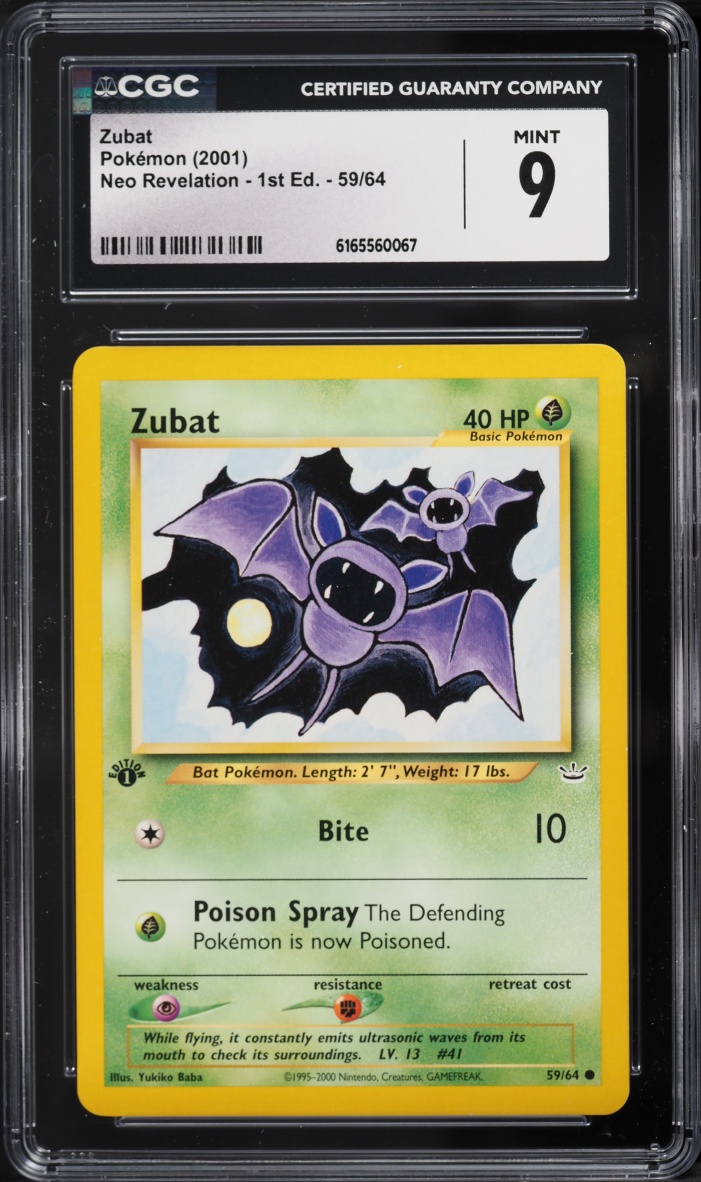 2001 Pokemon Neo Revelation 1st Edition Zubat #59 CGC 9 MINT