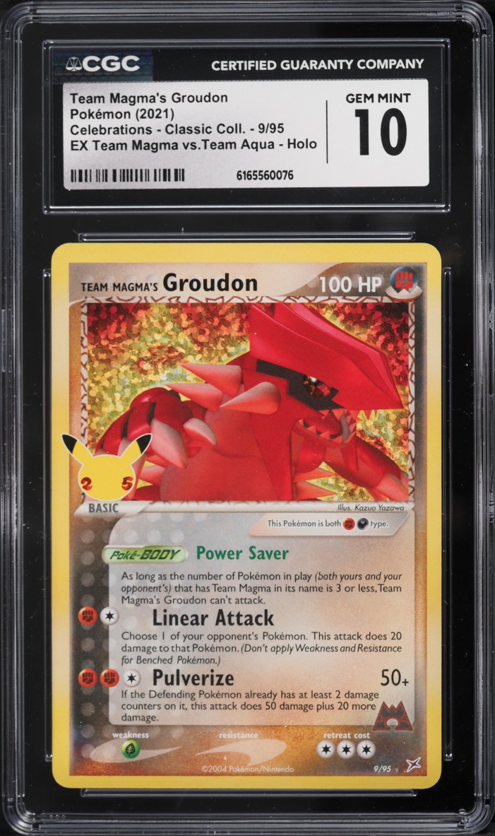 2021 Pokemon Sword & Shield Celebrations Holo Team Magma's Groudon #9 CGC 10 GEM MINT