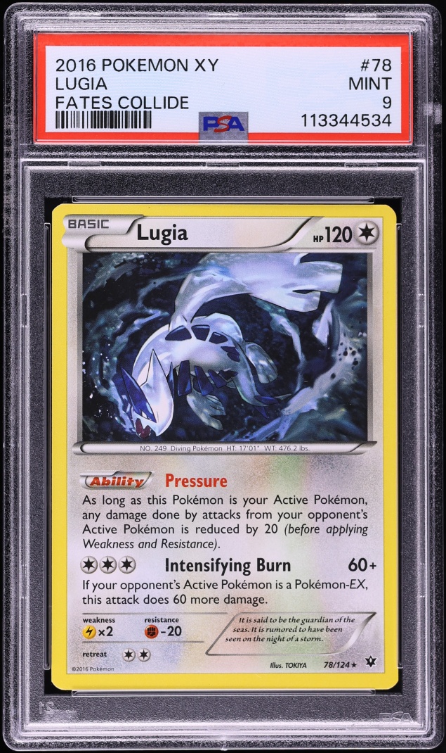 2016 Pokemon XY Fates Collide Lugia #78 PSA 9 MINT