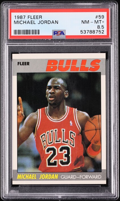 1987 Fleer Basketball Michael Jordan #59 PSA 8.5 NM-MT+