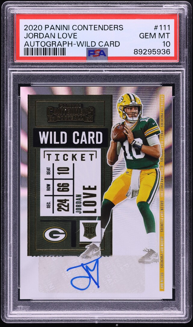 2020 Panini Contenders Wild Card Jordan Love ROOKIE AUTO #111 PSA 10 GEM MINT
