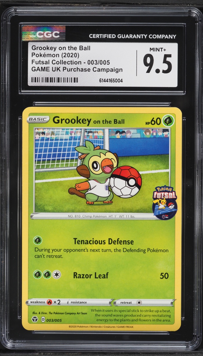 2020 Pokemon Sword & Shield Futsal Collection Grookey On The Ball #3 CGC 9.5 MINT+