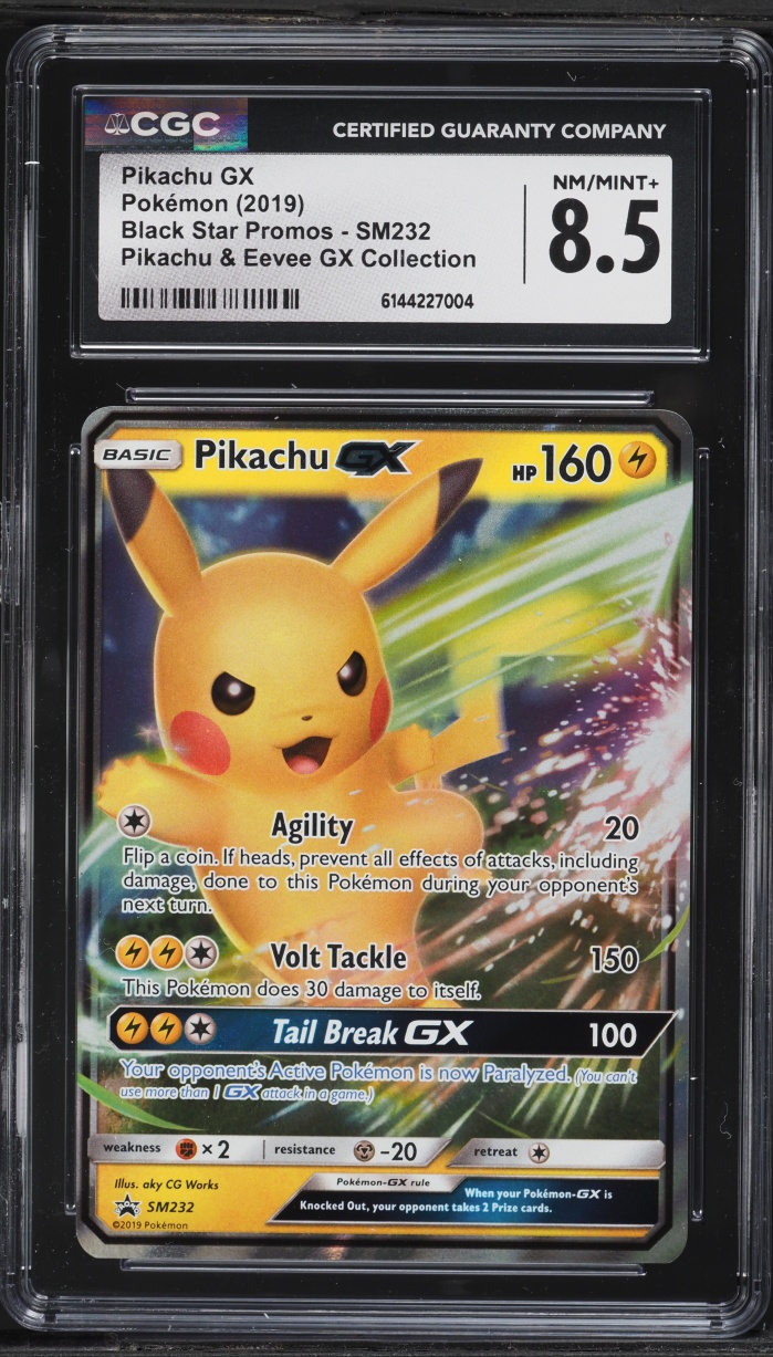 2019 Pokemon Sun & Moon Black Star Promo GX Collection Pikachu GX #SM232 CGC 8.5 NM-MT+