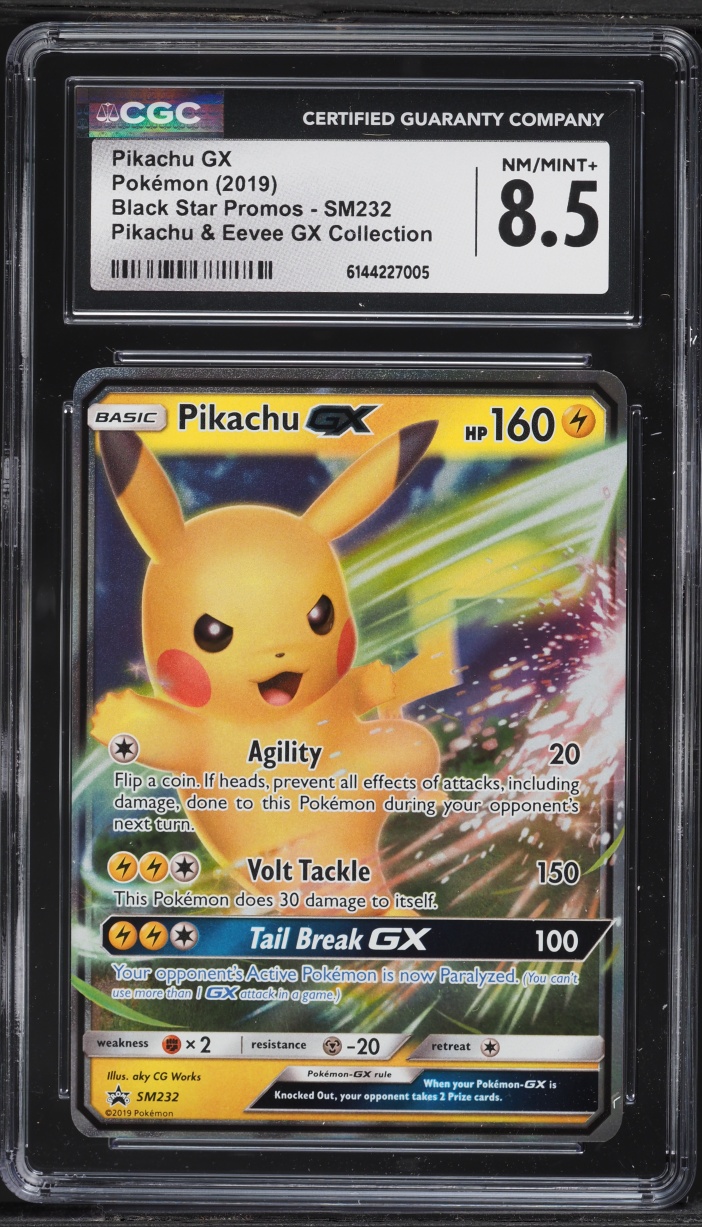 2019 Pokemon Sun & Moon Black Star Promo GX Collection Pikachu GX #SM232 CGC 8.5 NM-MT+