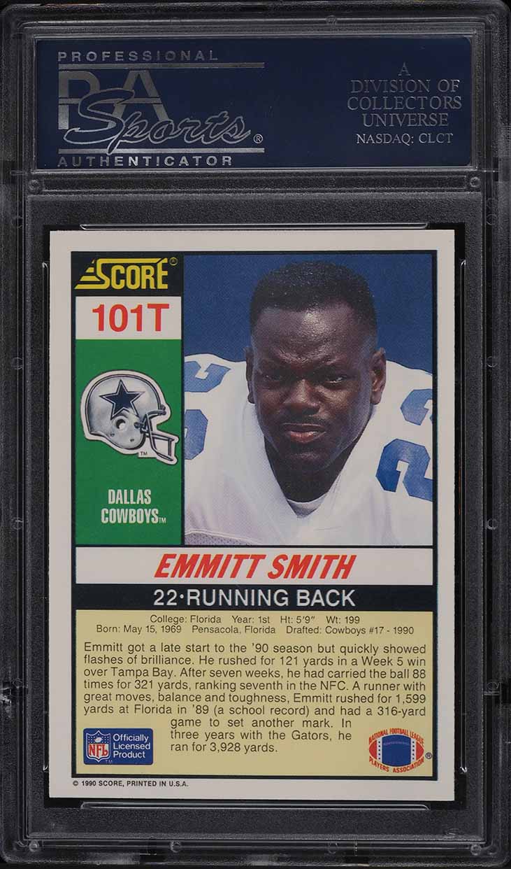 1990 Score Supplemental Emmitt Smith ROOKIE #101T PSA 10 GEM MINT