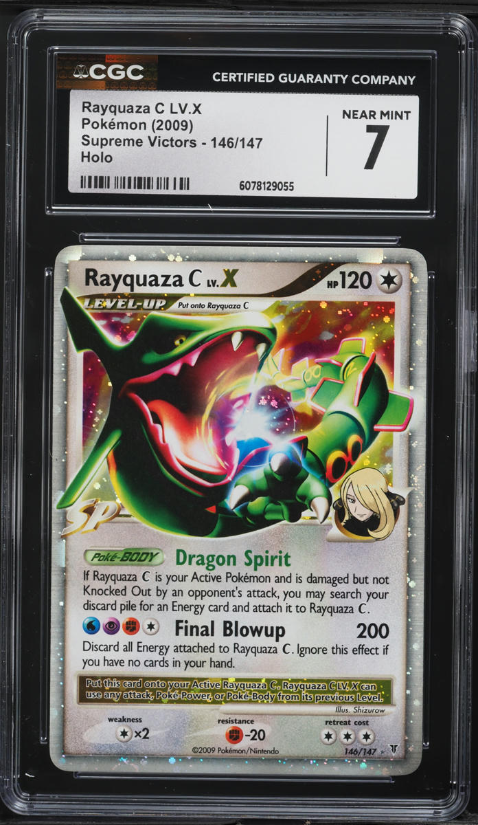 2009 Pokemon Platinum Supreme Victors Holo Rayquaza C LV.X #146 CGC 7 NRMT
