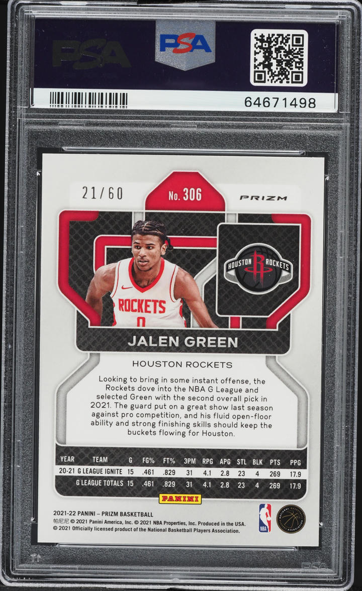 2021 Panini Prizm Orange Wave Jalen Green ROOKIE /60 #306