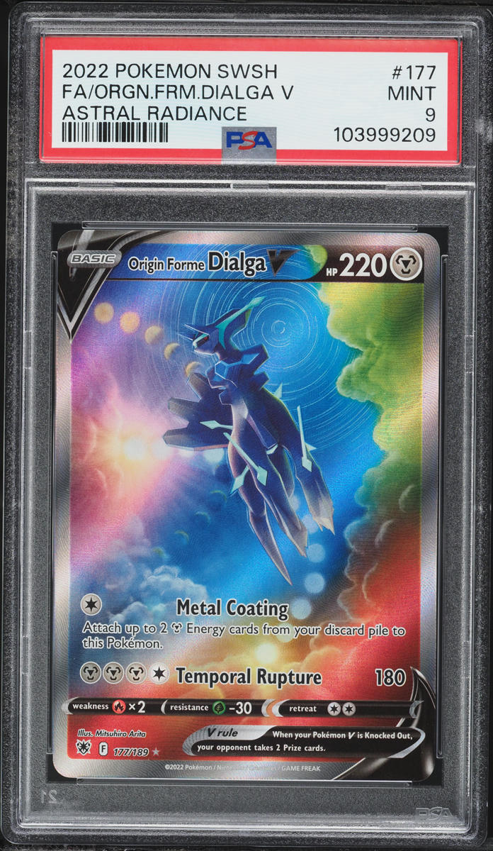 2022 Pokemon Sword & Shield Astral Radiance Alt Art Origin Forme Dialga V #177 PSA 9 MINT