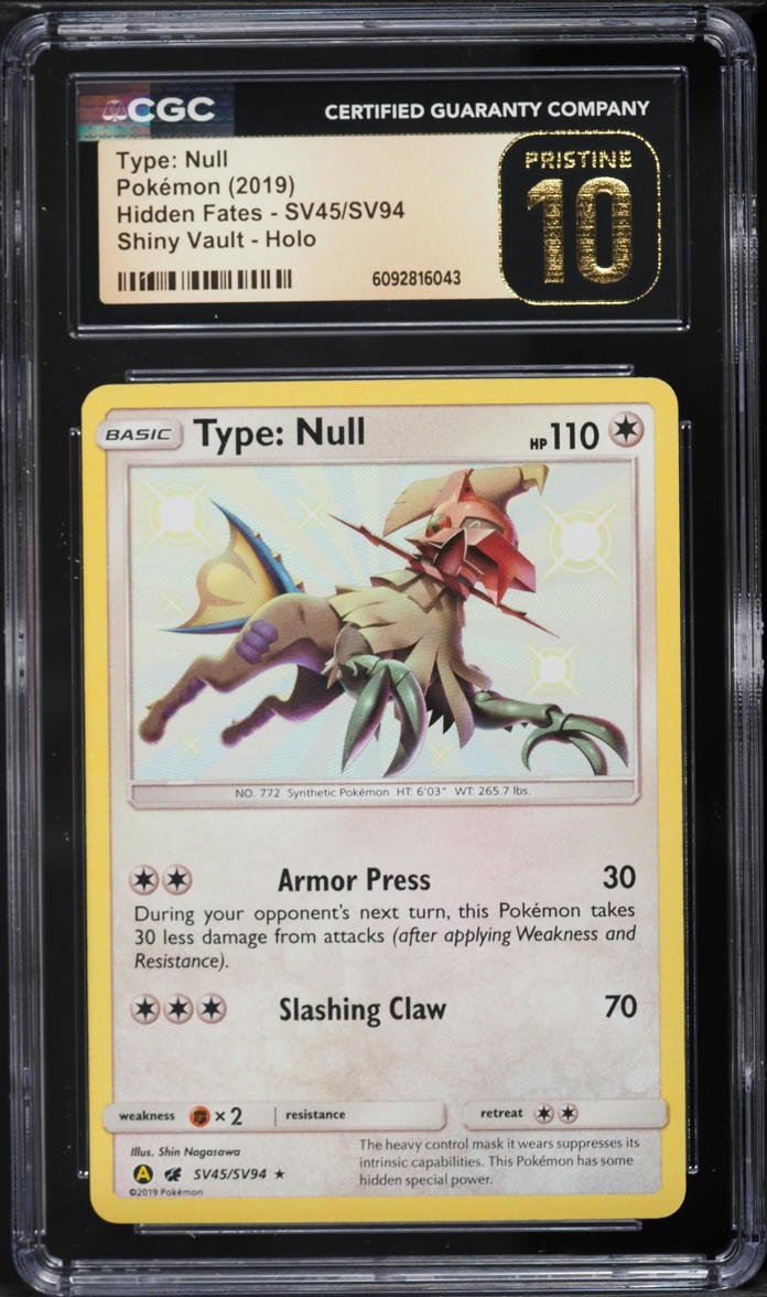 2019 Pokemon Sun & Moon Hidden Fates Shiny Vault Shiny Type Null #SV45 CGC 10 PRISTINE