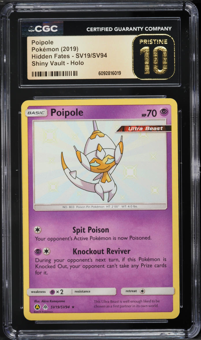 2019 Pokemon Sun & Moon Hidden Fates Vault Shiny Holo Poipole #SV19 CGC 10 PRISTINE