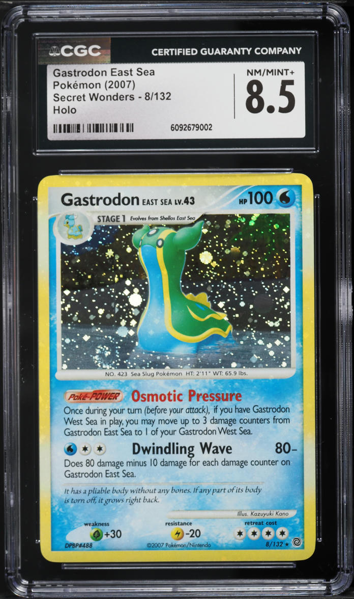 2007 Pokemon Diamond & Pearl Secret Wonders Holo Gastrodon East Sea #8 CGC 8.5 NM-MT+