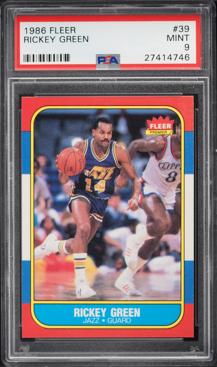 1986 Fleer Basketball Rickey Green #39 PSA 9 MINT