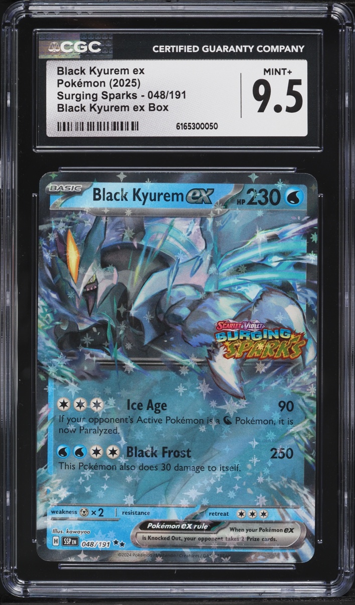 2025 Pokemon Scarlet & Violet Promo Surging Sparks Holo Black Kyurem EX #48 CGC 9.5 MINT+