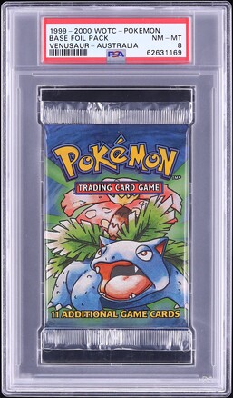 1999 Pokemon Base Set Shadowless Booster Pack Venusaur Art PSA 10