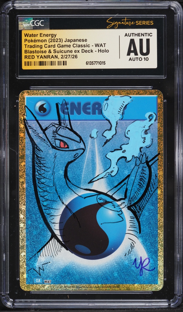 2023 Pokemon Japanese TCG Classic Holo Water Energy Red Yanran AUTO CGC Signature Seris AUTH