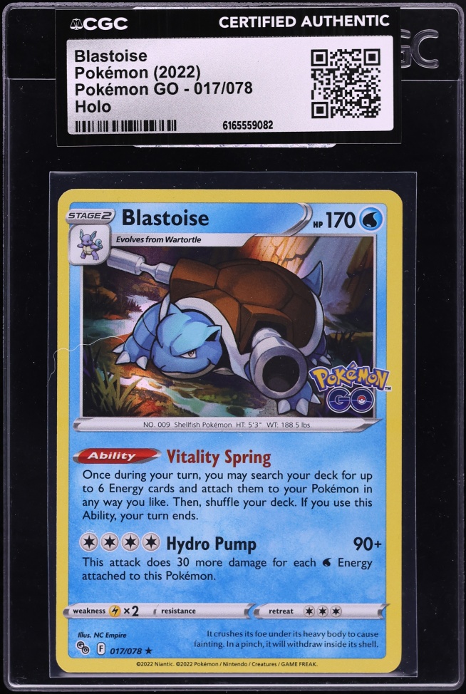 2022 Pokemon Sword & Shield GO Holo Blastoise #17 CGC AUTH