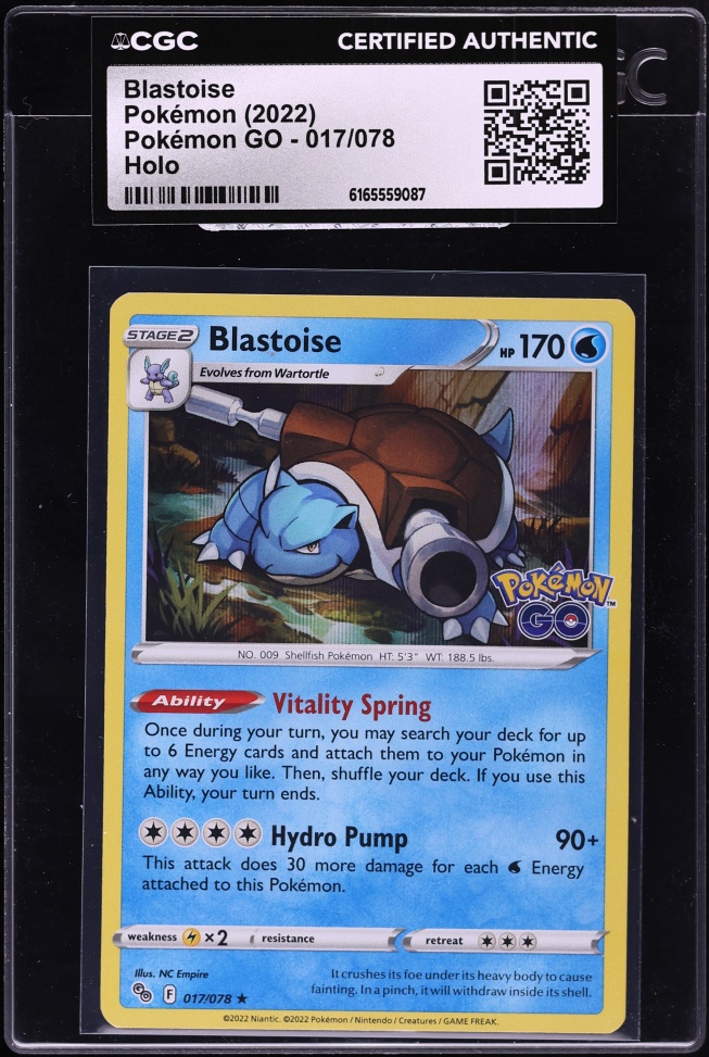 2022 Pokemon Sword & Shield GO Holo Blastoise #17 CGC AUTH