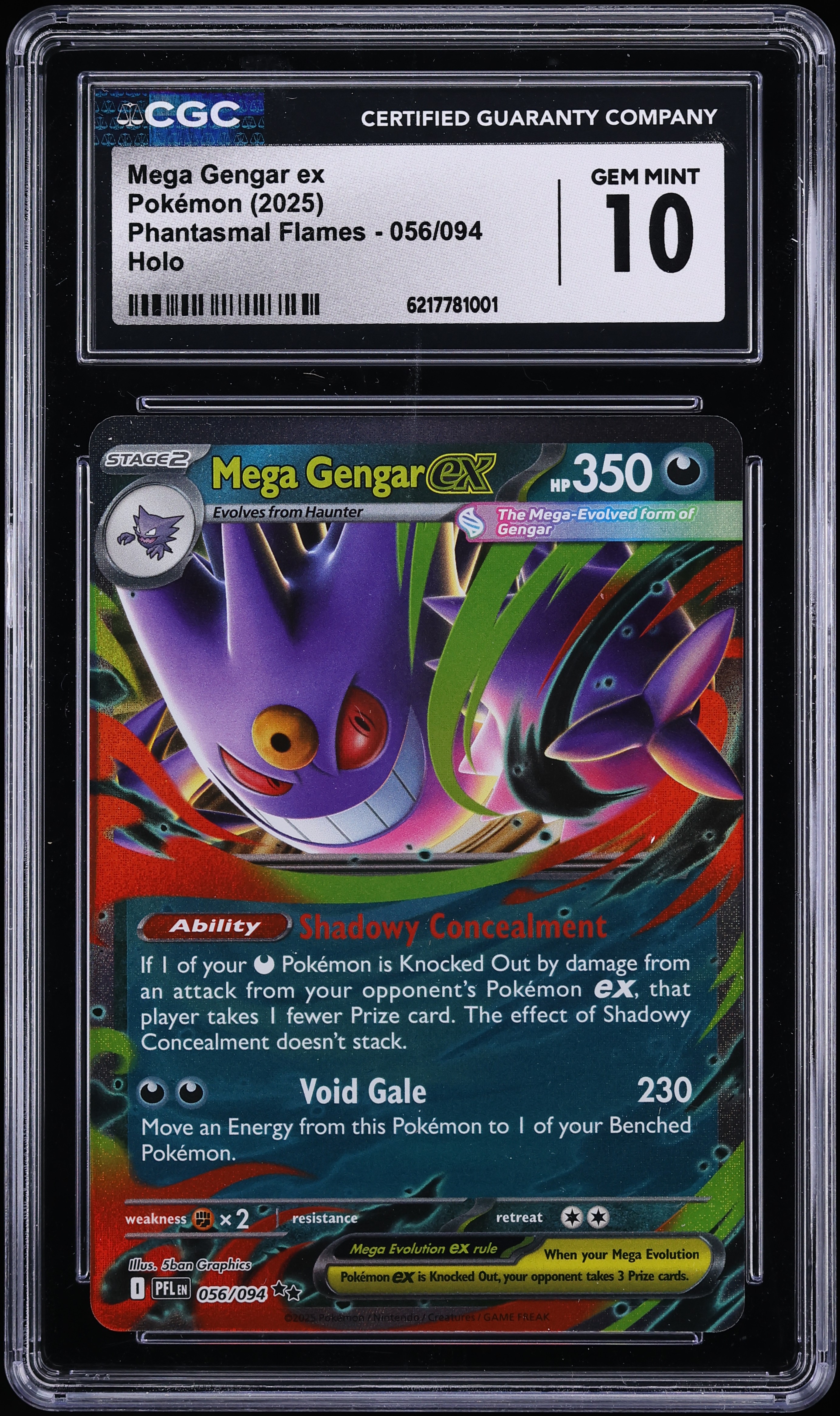 2025 Pokemon Mega Evolution Phantasmal Flames Holo Mega Gengar ex #56 CGC 10 GEM MINT