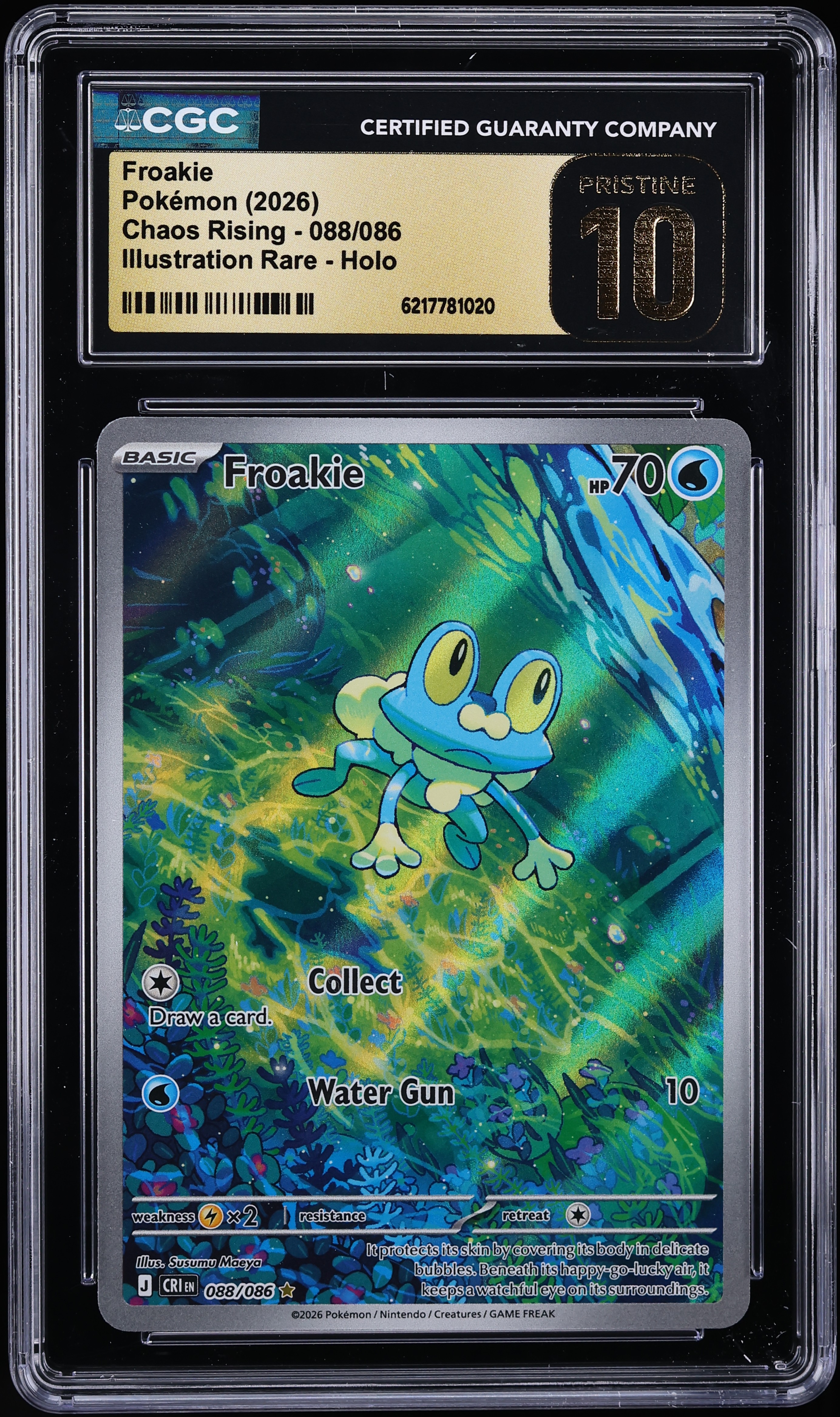 2026 Pokemon Mega Evolution Chaos Rising IR Froakie #88 CGC 10 PRISTINE