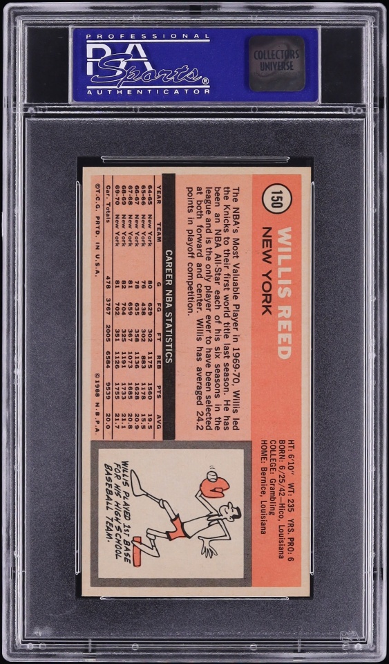 1970 Topps Basketball Willis Reed #150 PSA 9 MINT