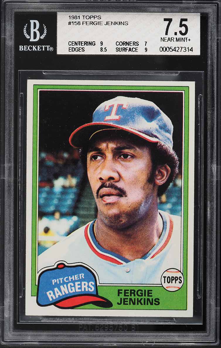 1981 Topps Fergie Jenkins #158 BGS 7.5 NRMT+