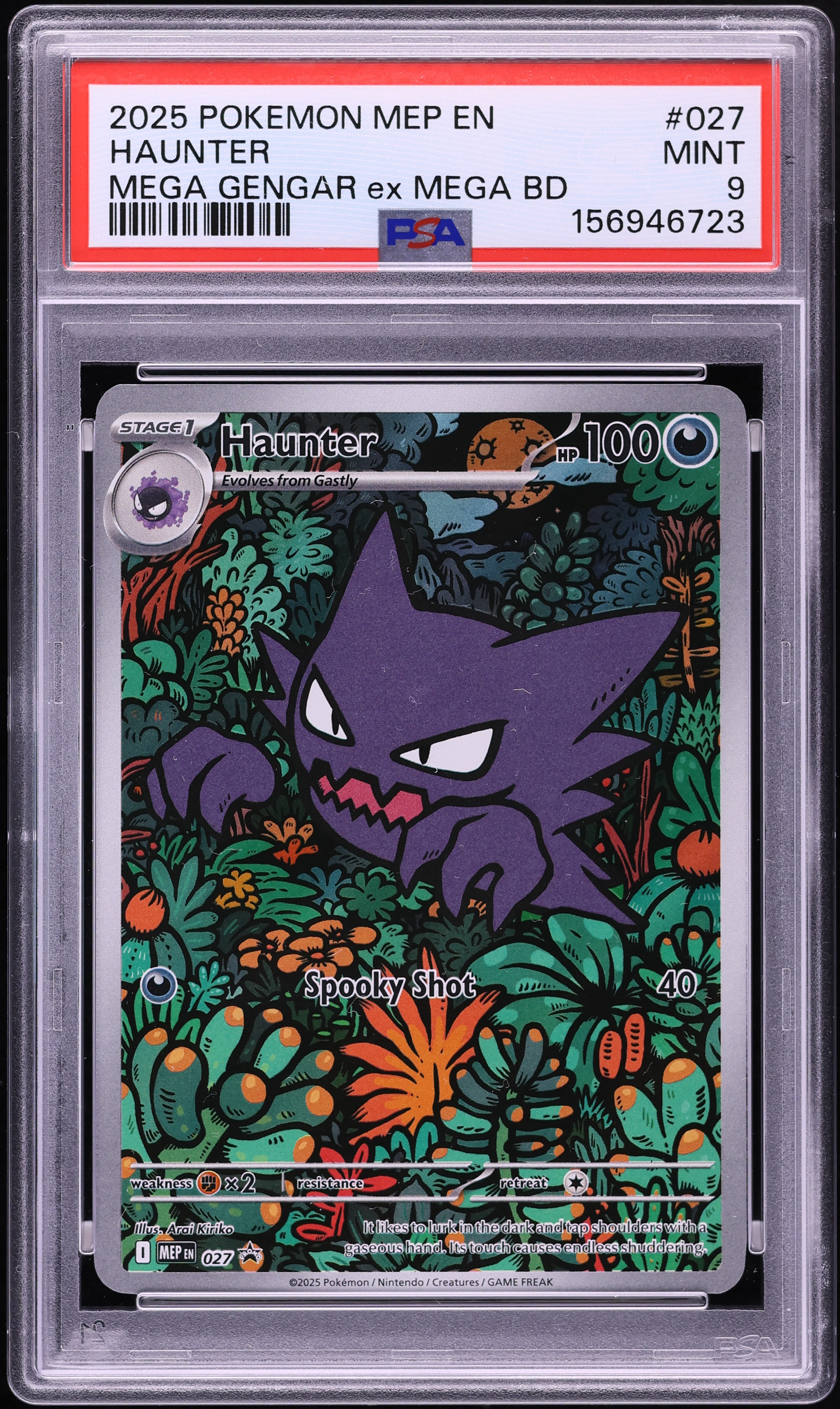2025 Pokemon Mega Evolution Promo Mega Gengar ex Battle Deck Full Art Haunter #27 PSA 9 MINT