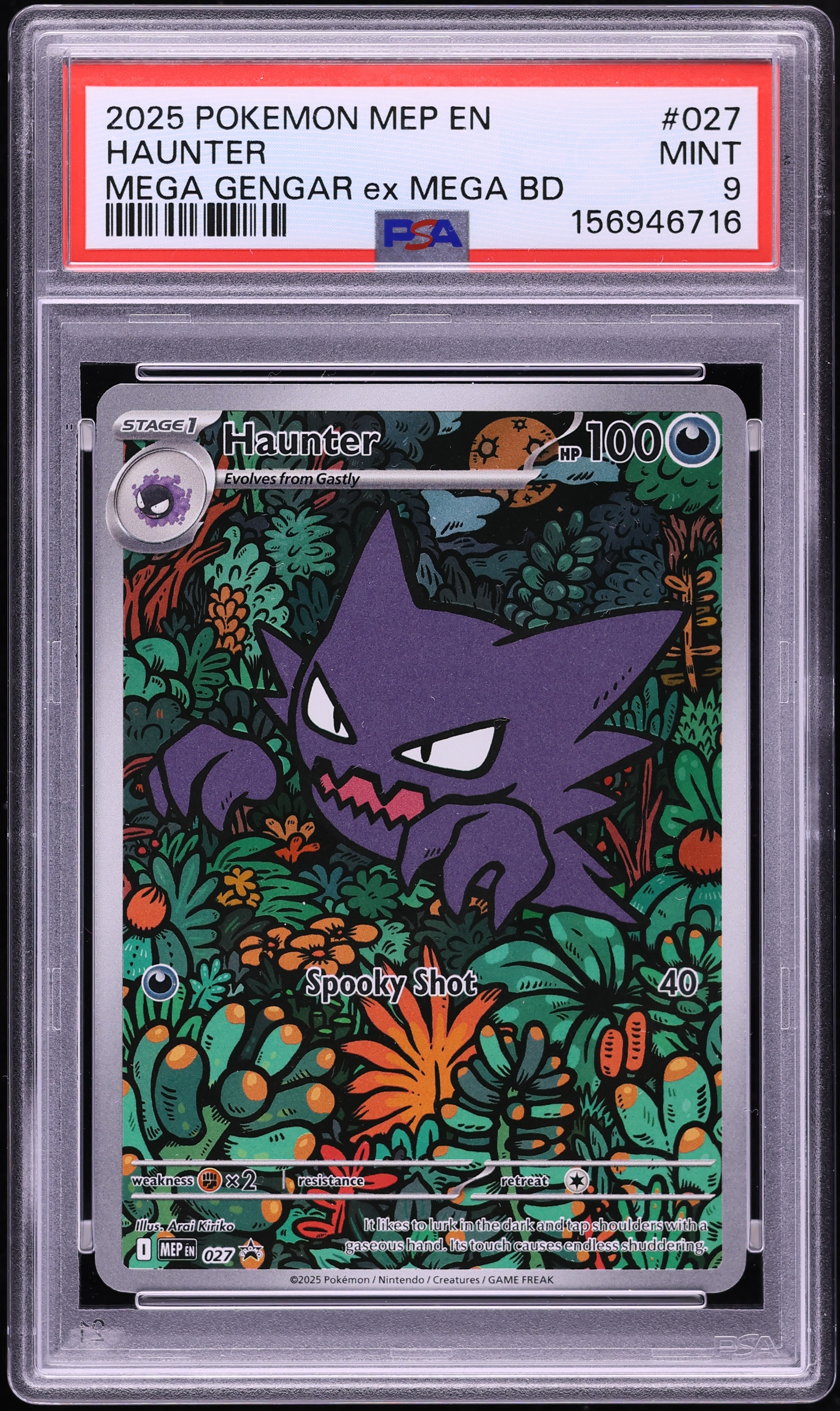 2025 Pokemon Mega Evolution Promo Mega Gengar ex Battle Deck Full Art Haunter #27 PSA 9 MINT
