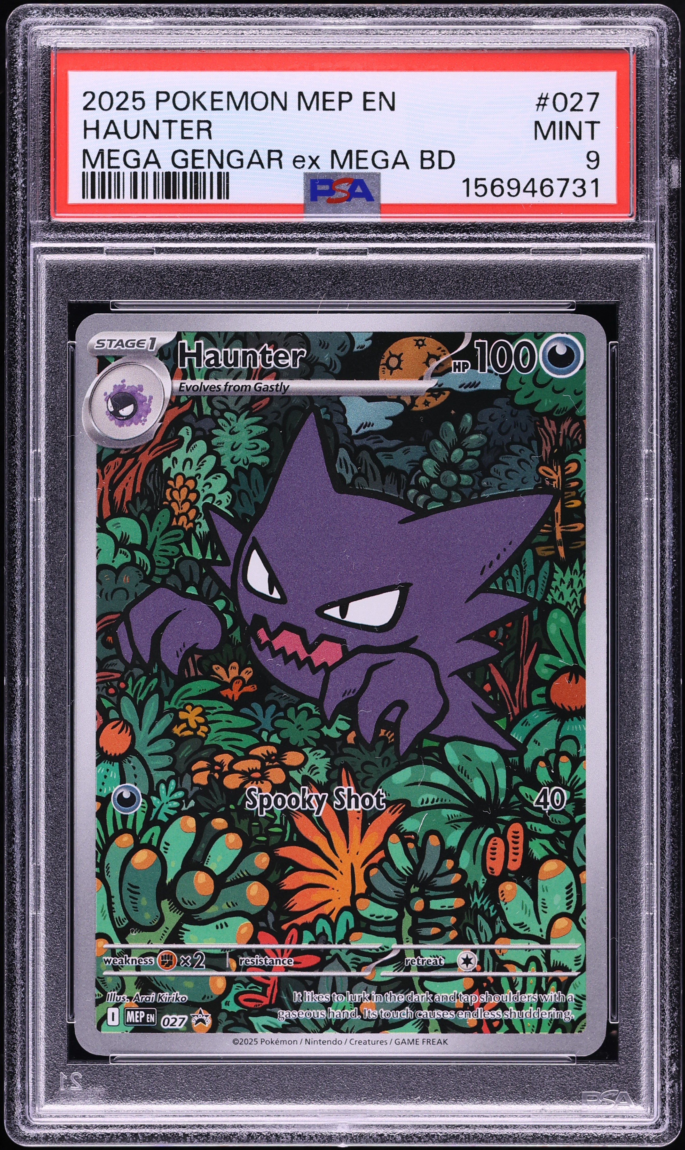 2025 Pokemon Mega Evolution Promo Mega Gengar ex Battle Deck Full Art Haunter #27 PSA 9 MINT