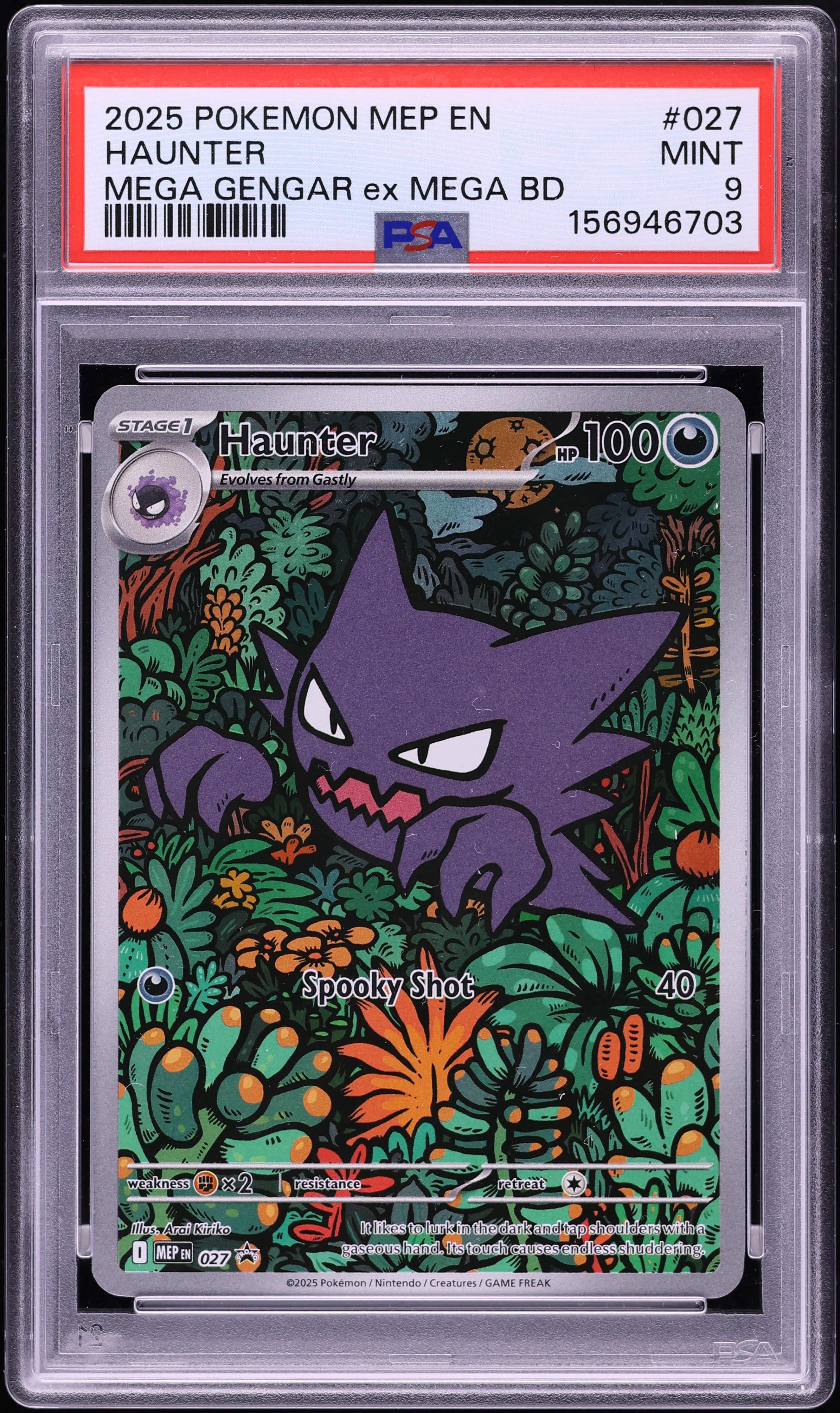 2025 Pokemon Mega Evolution Promo Mega Gengar ex Battle Deck Full Art Haunter #27 PSA 9 MINT