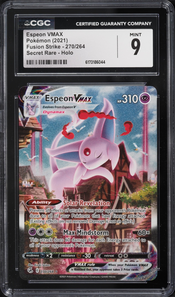 2021 Pokemon Sword & Shield Fusion Strike SEC Espeon VMAX #270 CGC 9 MINT