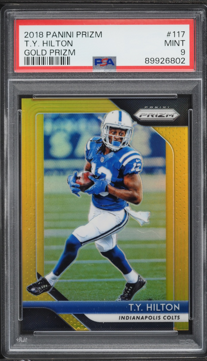 2018 Panini Prizm Gold T.Y. Hilton /10 #117 PSA 9 MINT - Photo 1