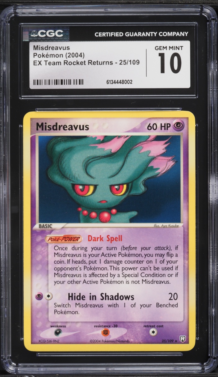2004 Pokemon EX Team Rocket Returns Misdreavus #25 CGC 10 GEM MINT